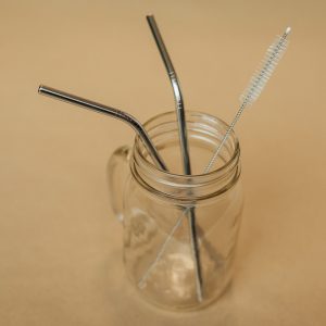 2 Pajitas inox con cepillo limpiador