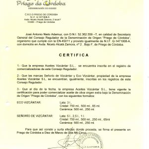 Aceite de oliva 5 litros, BioVizcántar