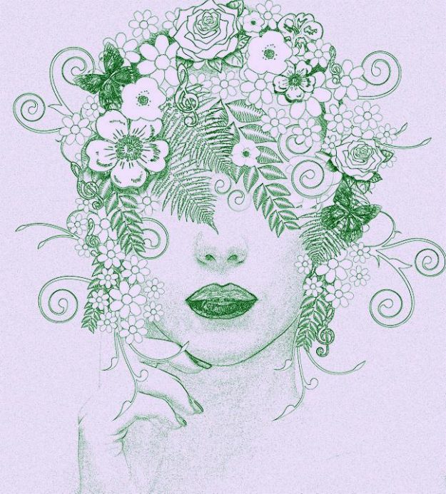 dibujo-mujer-flores-summer