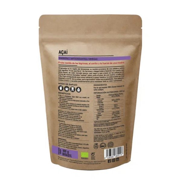 Açaí en Polvo 100 g, Organica Superfoods - Imagen 2