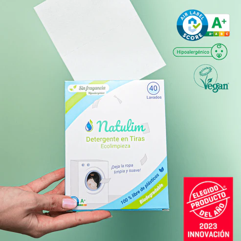 Detergente ecológico en tiras sin fragancia, Natulim - 40 lavados - Yebio