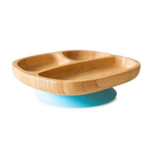 Plato de Bambú con Ventosa Azul Toddler, Eco Rascals