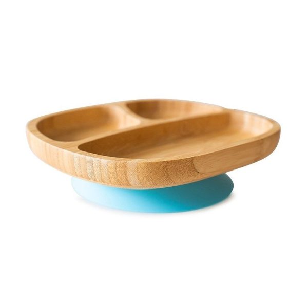 Plato de Bambú con Ventosa Azul Toddler, Eco Rascals