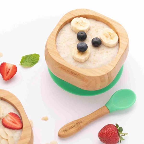 Bowl de Bambú con ventosa y cuchara Verde, Eco Rascals - Imagen 5