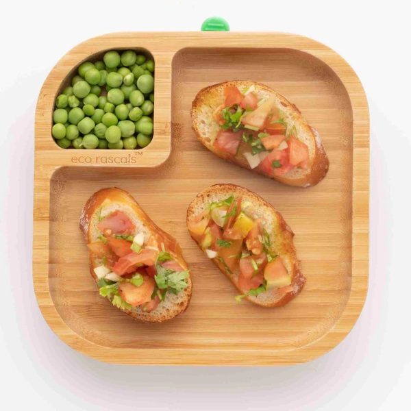 Plato Cuadrado con Ventosa Verde, Eco Rascals - Imagen 3