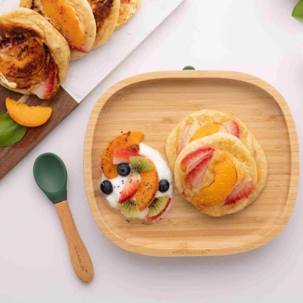 Plato de Bambú Toddler sin secciones Rosa con ventosa, Eco Rascals - Imagen 2