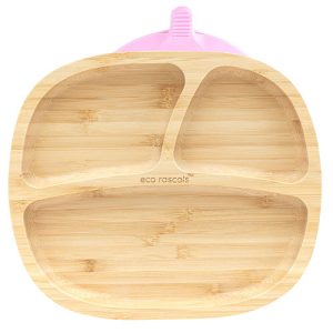 Plato de Bambú con ventosa Toddler Rosa, Eco Rascals
