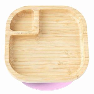 Plato Cuadrado con Ventosa Rosa, Eco Rascals